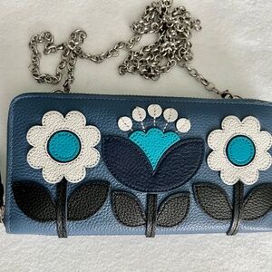 NWOT Brighton Blueprint Flowers Clutch Wallet Shoulder Bag